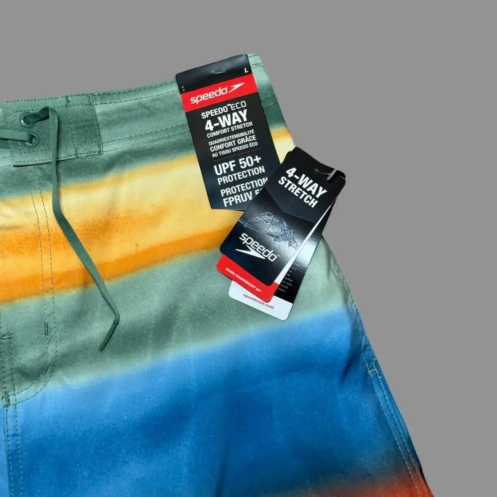 Speedo Coastal Ombre Swim Trunks Eco Stretch L NWT